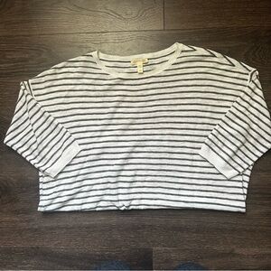 Eileen Fisher Black and White Striped Top